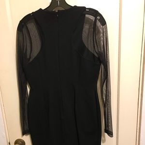 Calvin Klein black dress with mesh long sleeves